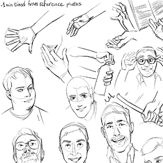 One minute timed sketches - gesture drawing